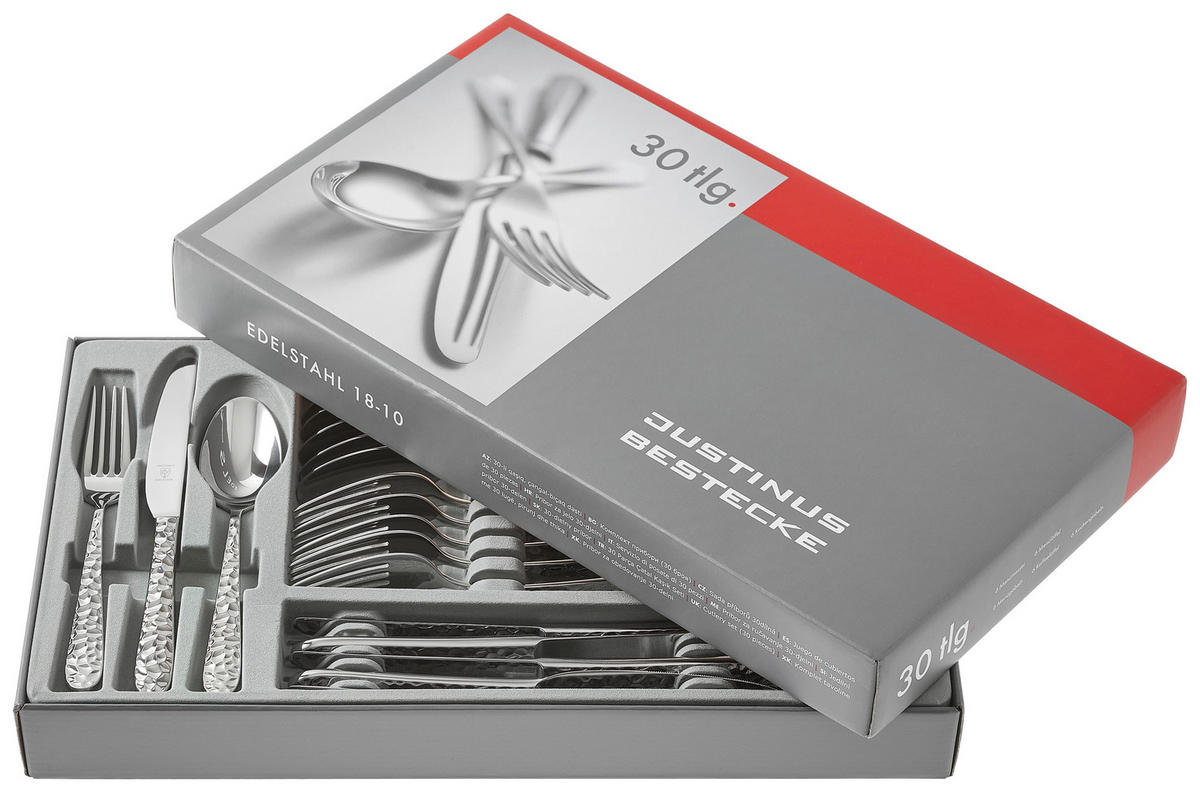 BESTECKSET INVICTUS  30-teilig  - Edelstahlfarben, Basics, Metall (43/25/5cm) - Justinus