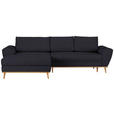 ECKSOFA in Webstoff Dunkelblau  - Eichefarben/Dunkelblau, Design, Holz/Textil (175/282cm) - Carryhome