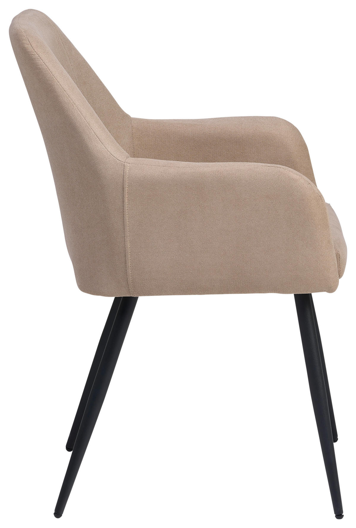 ARMLEHNSTUHL  in Eisen Webstoff  - Schwarz/Cappuccino, LIFESTYLE, Textil/Metall (56/87/60cm) - MID.YOU