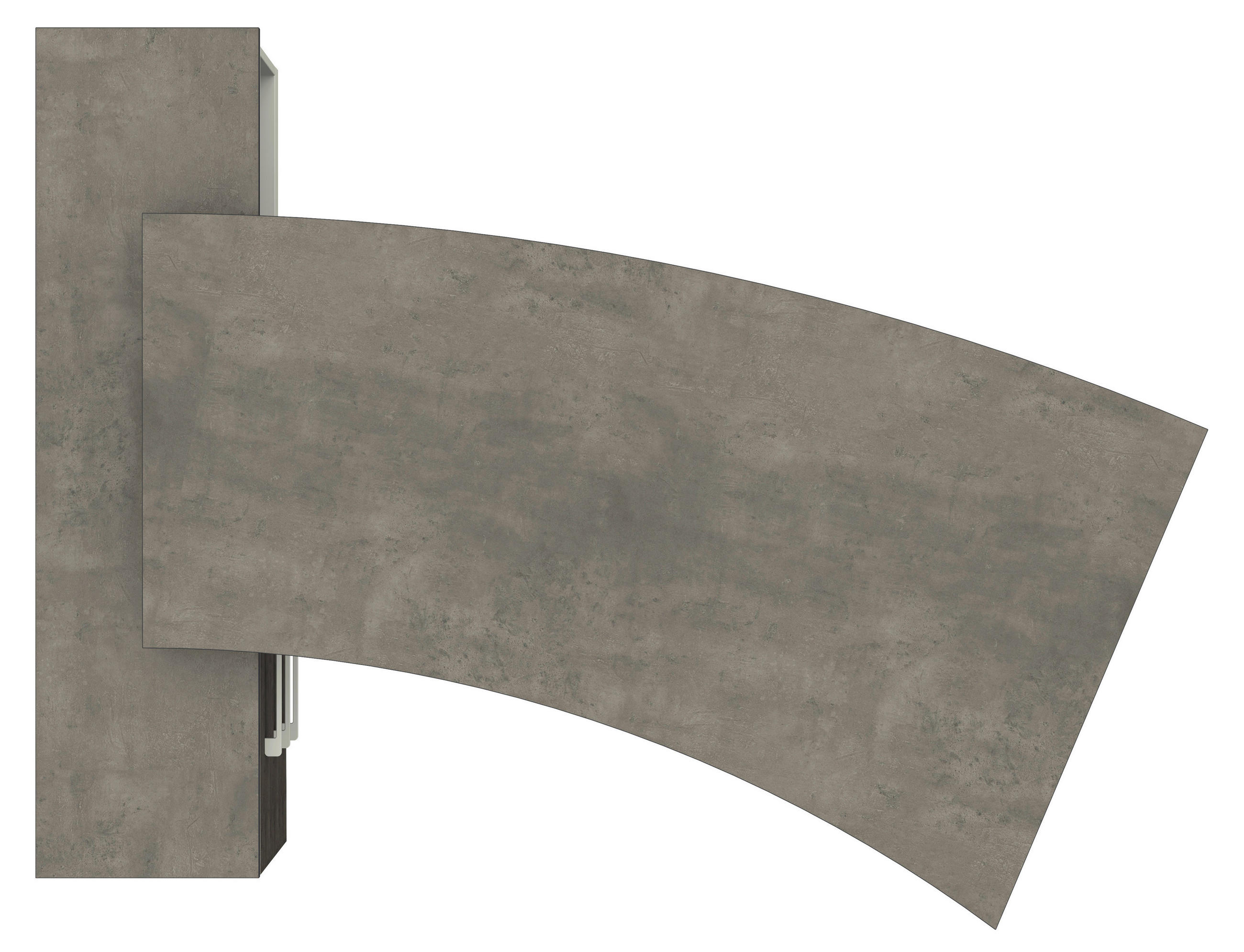 ECKSCHREIBTISCH  in Graphitfarben, Weiß  - Alufarben/Graphitfarben, Design, Holzwerkstoff/Metall (200/160cm) - Moderano