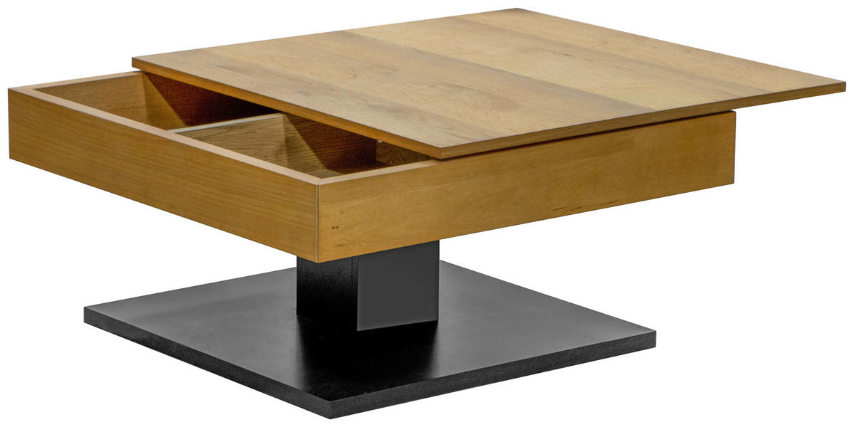 Măsuță De Cafea din lemn, material pe bază de lemn, 75/75/38 cm   - culoare lemn stejar/negru, Design, lemn/material pe bază de lemn (75/75/38cm) - Boxxx