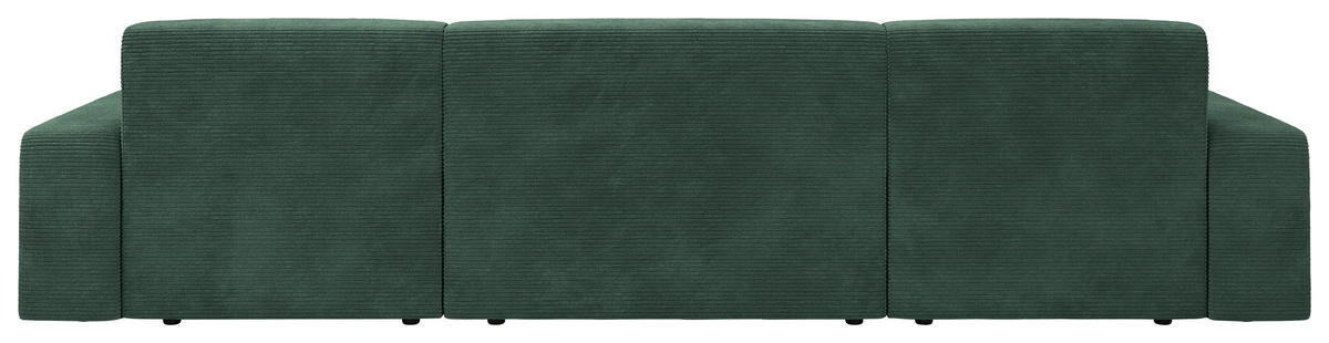 WOHNLANDSCHAFT in Cord Dunkelgrün  - Dunkelgrün/Schwarz, Modern, Kunststoff/Textil (162/329/162cm) - Trendmanufaktur