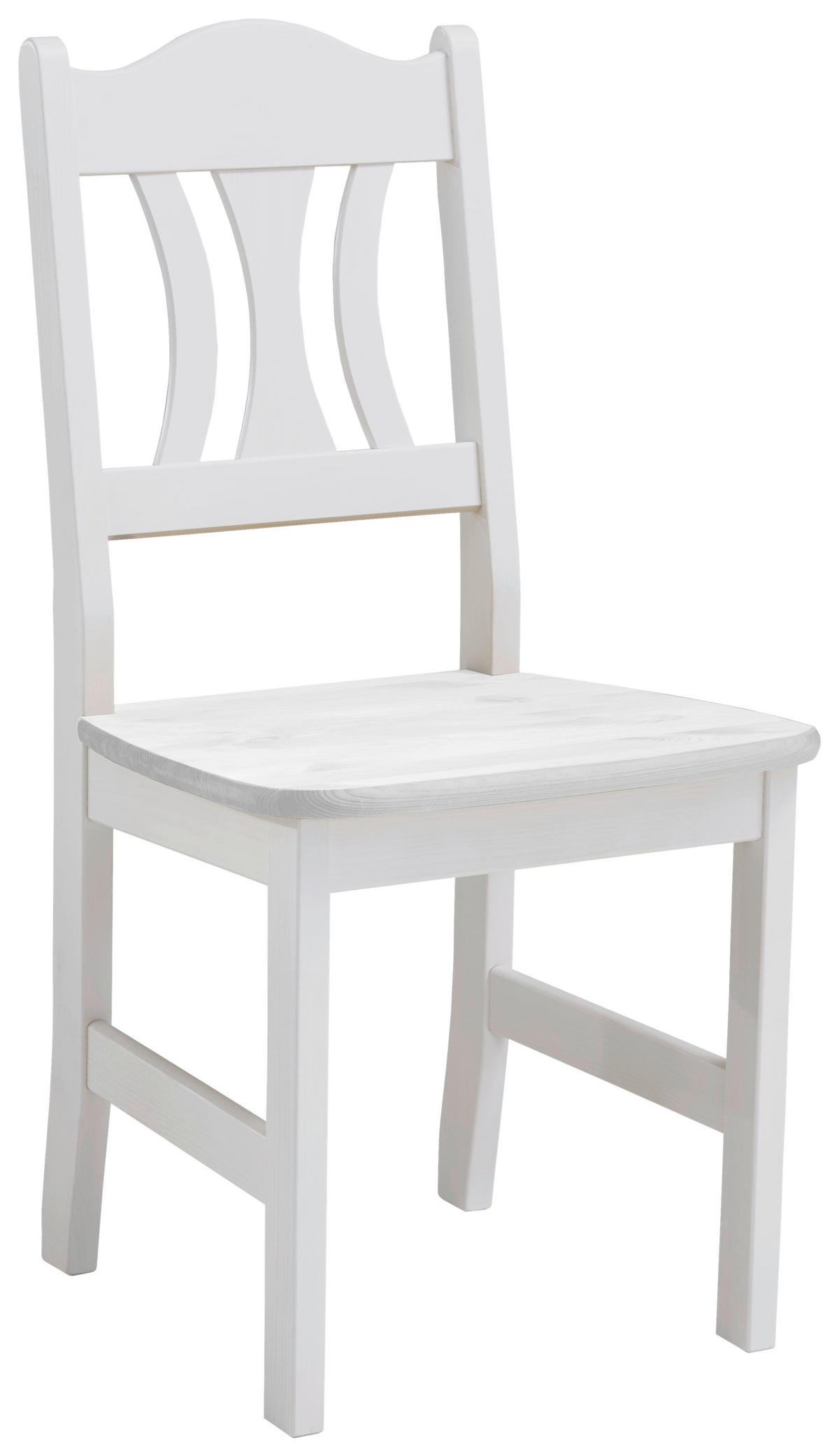 STUHL Weiß Kiefer massiv  - Weiß, ROMANTIK / LANDHAUS, Holz (44/92/45cm) - Boxxx