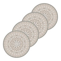 Glasuntersetzerset 4er Set Kunststoff Beige 11 cm  - Beige, LIFESTYLE, Kunststoff (11cm)