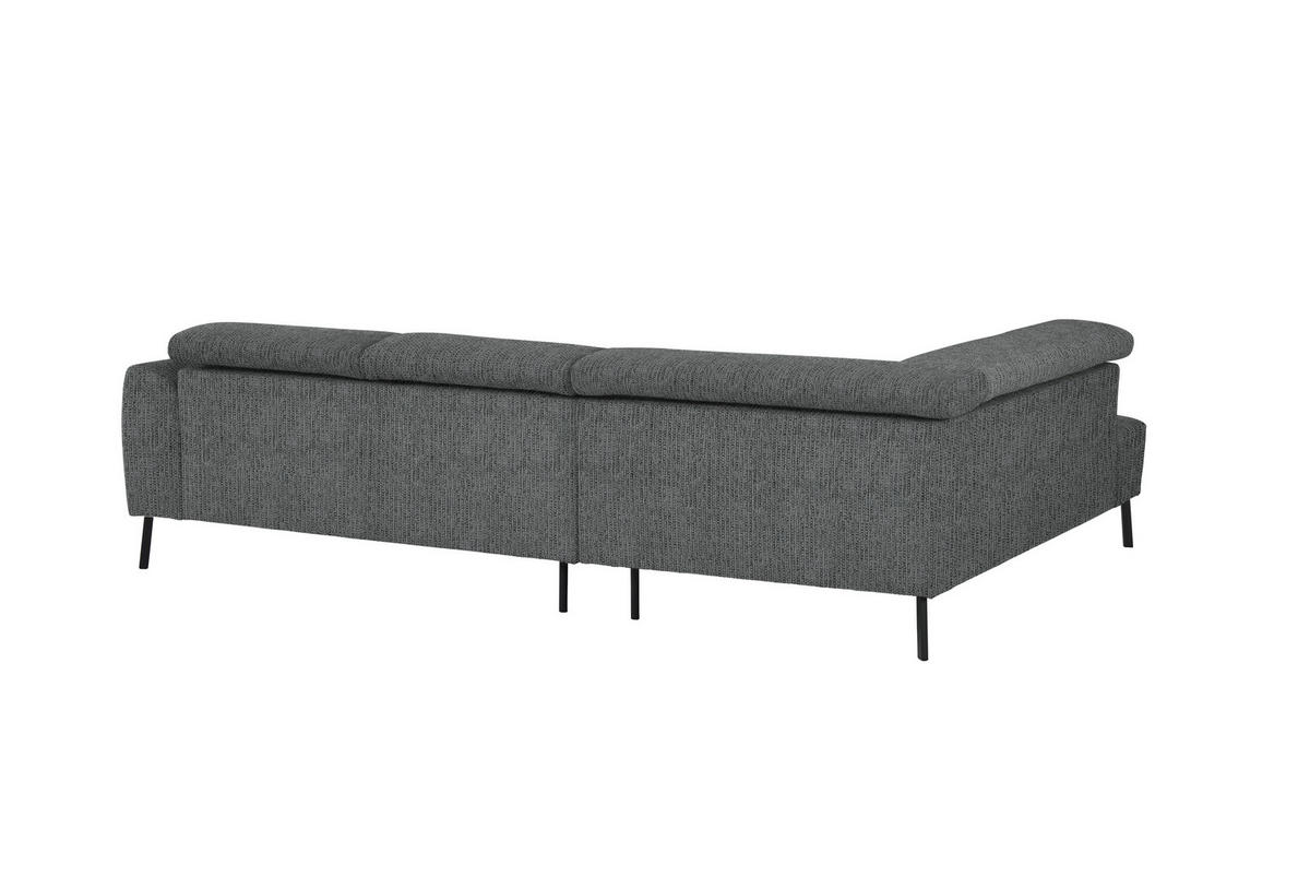 ECKSOFA in Webstoff Dunkelgrau  205/280 cm  - Dunkelgrau/Schwarz, Design, Textil/Metall (205/280cm) - Xora