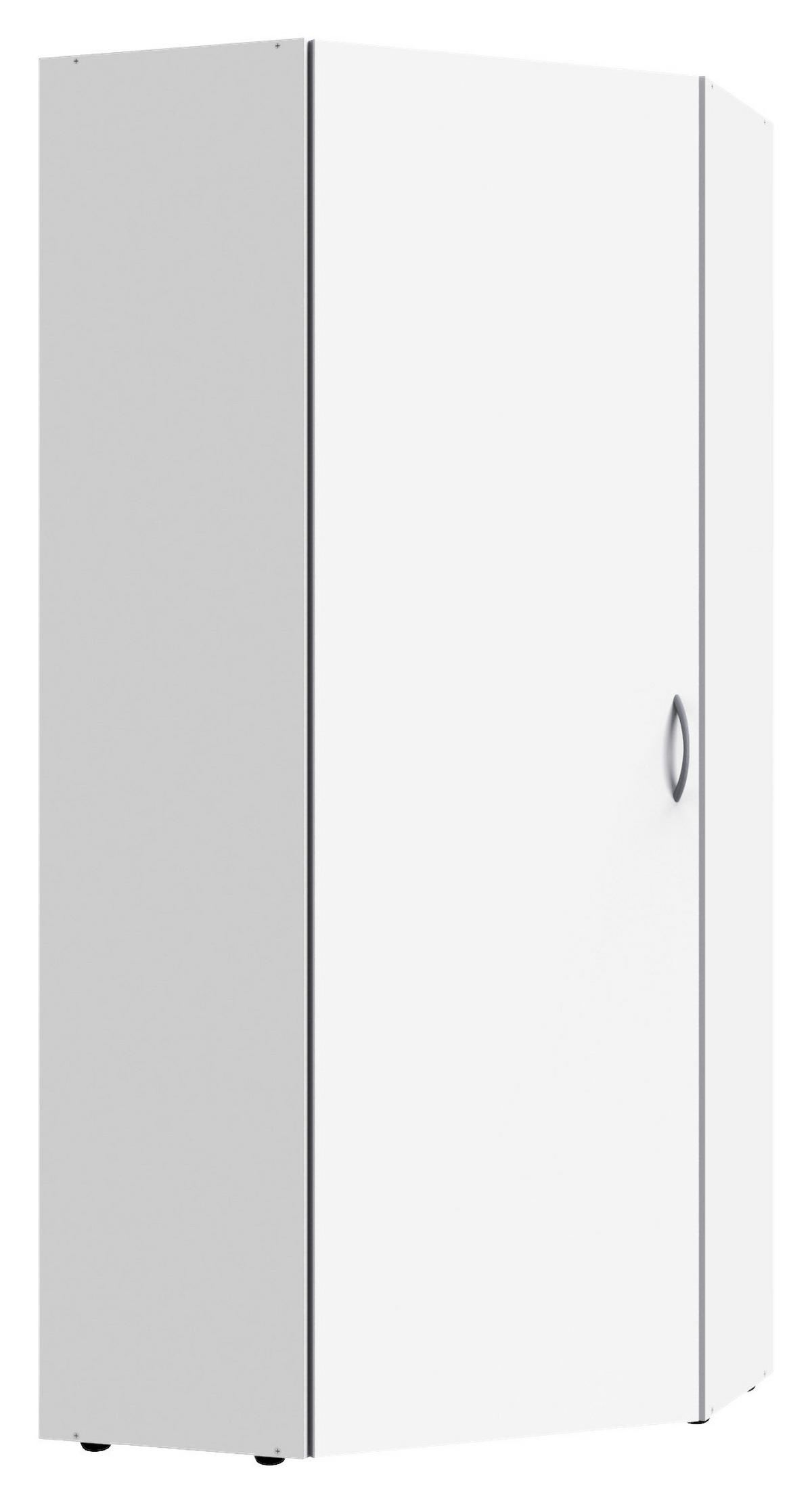 KOTNA OMARA, bela  - bela/barve aluminija, Konvencionalno, umetna masa/leseni material (80/185/80cm) - Xora