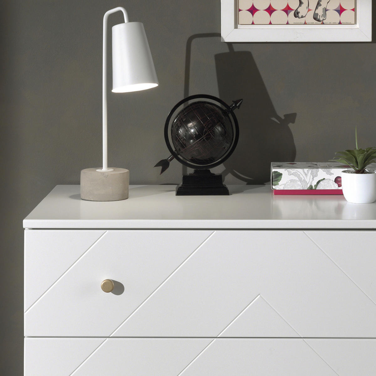 KOMMODE  in 100/89/57 cm  - Goldfarben/Weiß, MODERN, Holzwerkstoff/Kunststoff (100/89/57cm) - MID.YOU