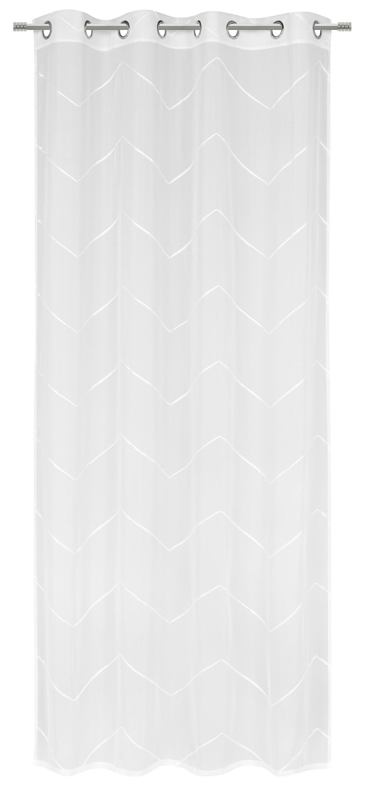 PERDEA CU INELE TIP CAPSĂ semitransparent  - alb, Design, textil (135/245cm) - Esposa