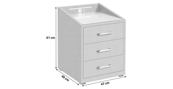 NACHTSCHRANK 47/61/46 cm  - Anthrazit/Silberfarben, Basics, Holzwerkstoff/Kunststoff (47/61/46cm) - Esposa