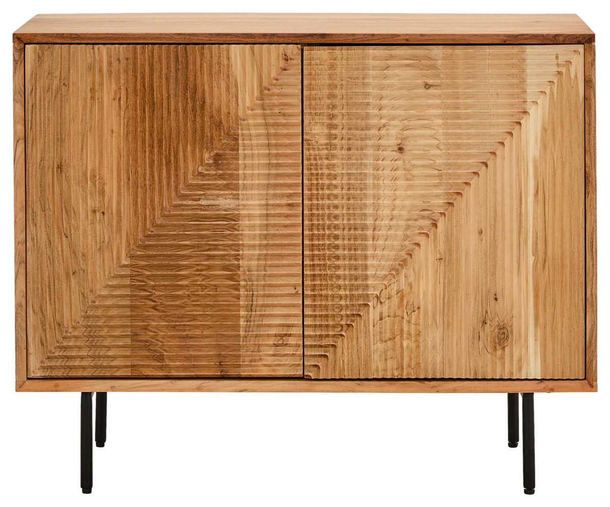SIDEBOARD  100/71/39 cm  - Schwarz/Naturfarben, Design, Holz/Metall (100/71/39cm) - Livetastic