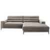 ECKSOFA in Cord Sandfarben  - Sandfarben/Schwarz, Design, Textil/Metall (296/207cm) - Dieter Knoll