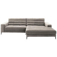 ECKSOFA in Cord Sandfarben  - Sandfarben/Schwarz, Design, Textil/Metall (296/207cm) - Dieter Knoll
