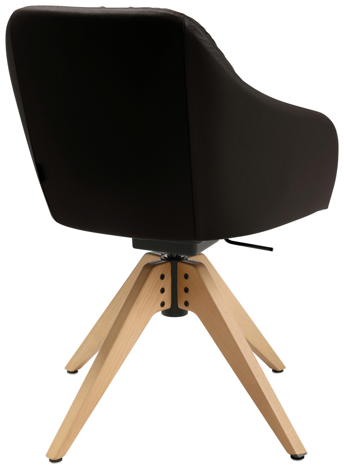 ARMLEHNSTUHL  in Echtleder pigmentiert  - Eichefarben/Dunkelbraun, Design, Leder/Holz (58/82,5-85,2/60cm) - Johann Jakob