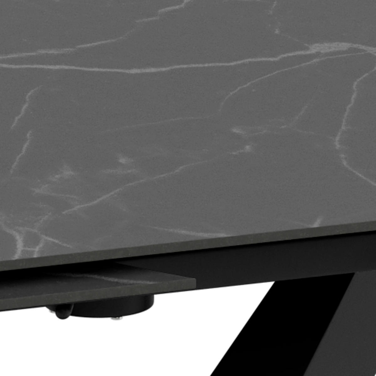 MATBORD svart rektangulär  utdragbar  - svart, Klassisk, metall/keramik (120-180/90/77cm) - Best Price