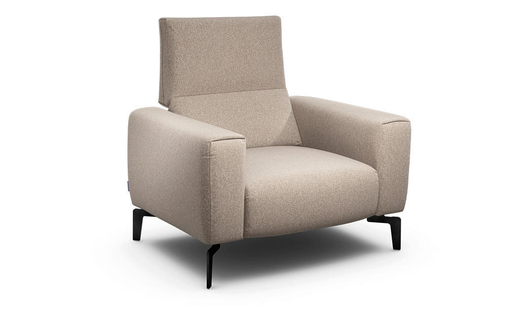 SESSEL Chenille Sandfarben    - Sandfarben/Schwarz, Design, Textil/Metall (110/85/86-94cm) - SENSOO