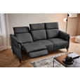 TRAPEZSOFA in Mikrofaser Dunkelgrau  - Dunkelgrau/Schwarz, KONVENTIONELL, Textil/Metall (221/103/95cm) - Dieter Knoll