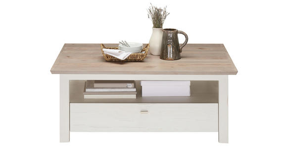 COUCHTISCH in Holzwerkstoff 110/80/45 cm - Weiß/Grau, LIFESTYLE, Holzwerkstoff (110/80/45cm) - Hom`in