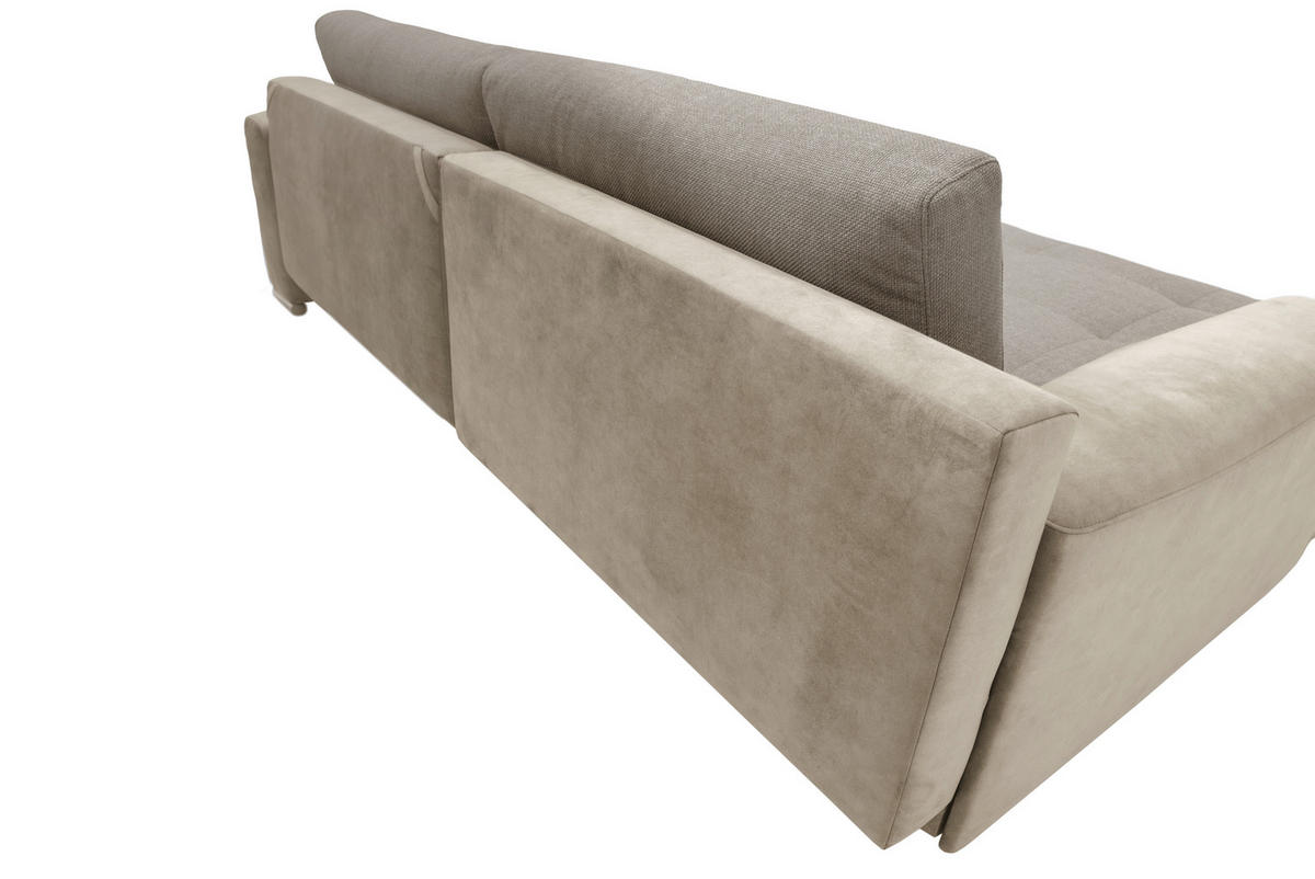 ECKSOFA in Struktur Cappuccino  - Chromfarben/Cappuccino, Design, Textil/Metall (177/269cm) - Livetastic