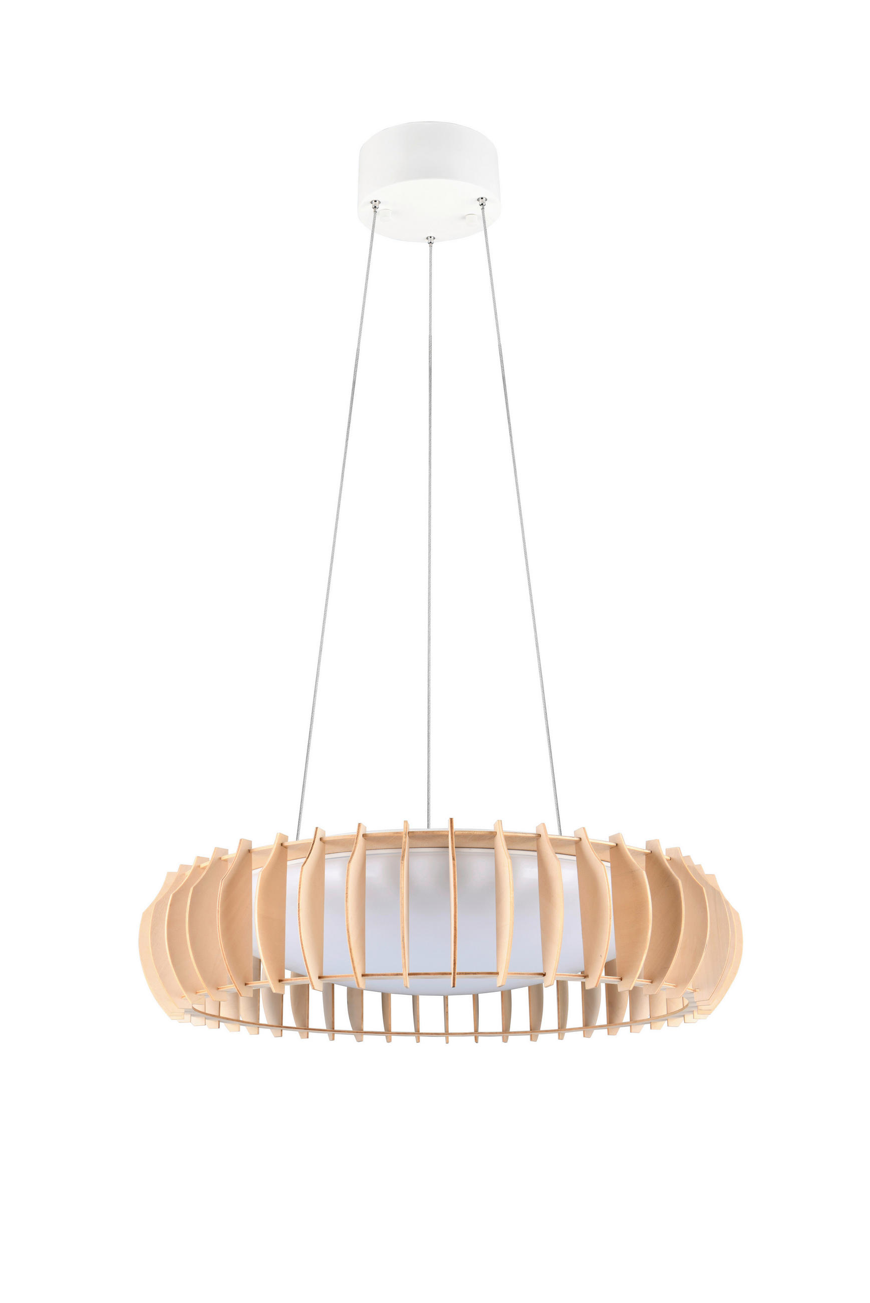 LED-PENDELLAMPA Monte 60/150 cm  - vit/naturfärgad, Natur, trä/plast (60/150cm)