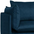 ECKSOFA Dunkelblau Samt  - Schwarz/Dunkelblau, Design, Textil/Metall (241/200cm) - Carryhome