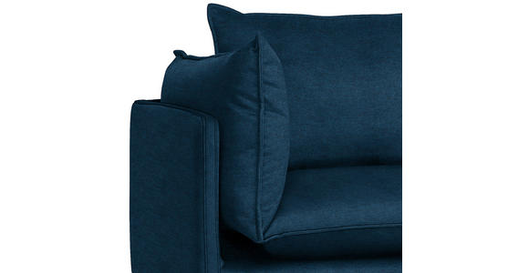 ECKSOFA Dunkelblau Samt  - Schwarz/Dunkelblau, Design, Textil/Metall (241/200cm) - Carryhome