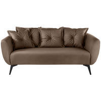 2,5-SITZER Lederlook Braun  - Schwarz/Braun, MODERN, Textil/Metall (196/94/103cm) - Livetastic