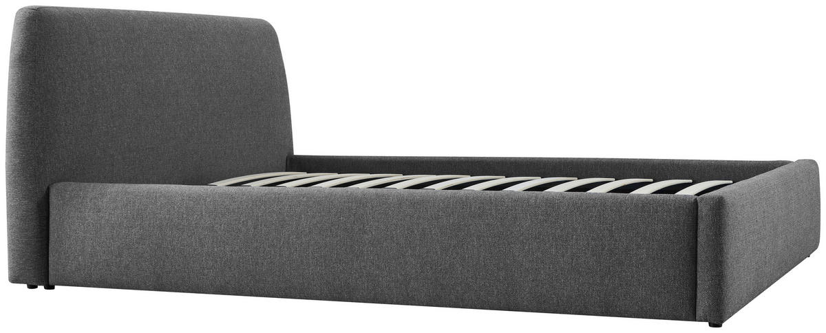 POLSTERBETT Lattenrost, Bettkasten Grau 140/200 cm  - Schwarz/Naturfarben, MODERN, Holz/Kunststoff (140/200cm) - Livetastic