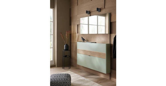GARDEROBE 2-teilig in 140/200/18 cm - Eichefarben/Grün, Design, Glas/Holzwerkstoff (140/200/18cm) - Voleo