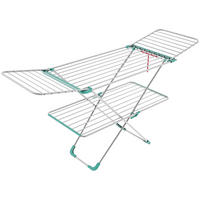 RUHASZÁRÍTÓ ÁLLVÁNY - világoszöld/ezüstszínű, Basics, fém (2,1kg)