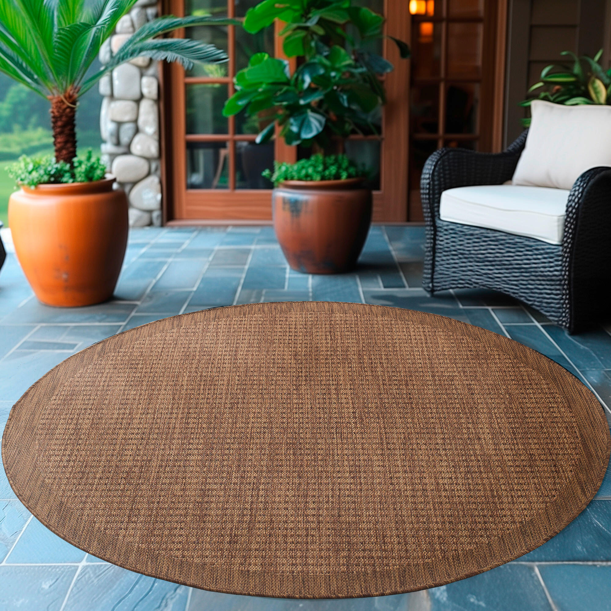 OUTDOORTEPPICH 200 cm GIZA Braun  - Braun, Basics, Textil (200cm) - Novel