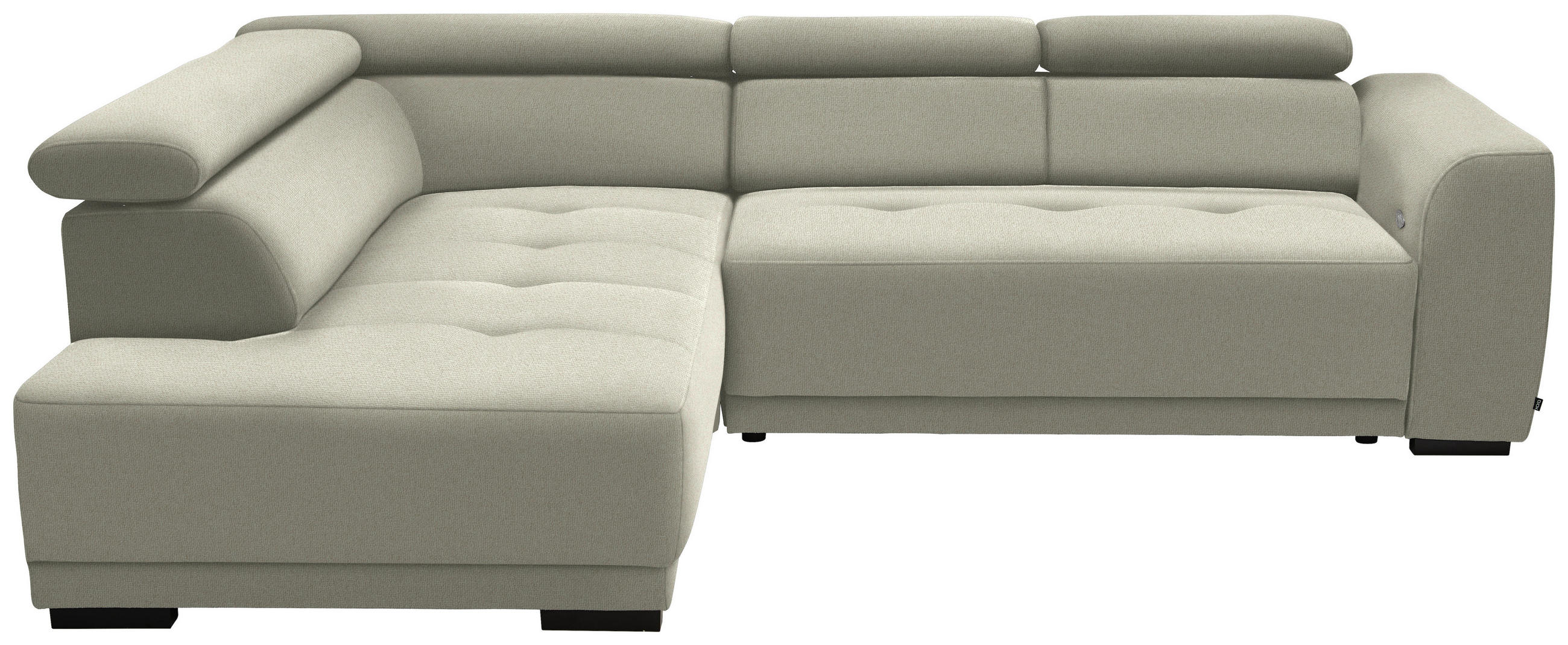 ECKSOFA in Struktur Greige  - Greige/Schwarz, Design, Kunststoff/Textil (205/284cm) - MID.YOU