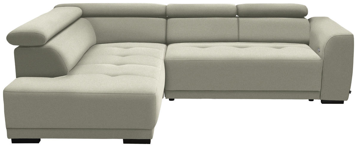 ECKSOFA in Struktur Greige  - Greige/Schwarz, Design, Kunststoff/Textil (205/284cm) - MID.YOU