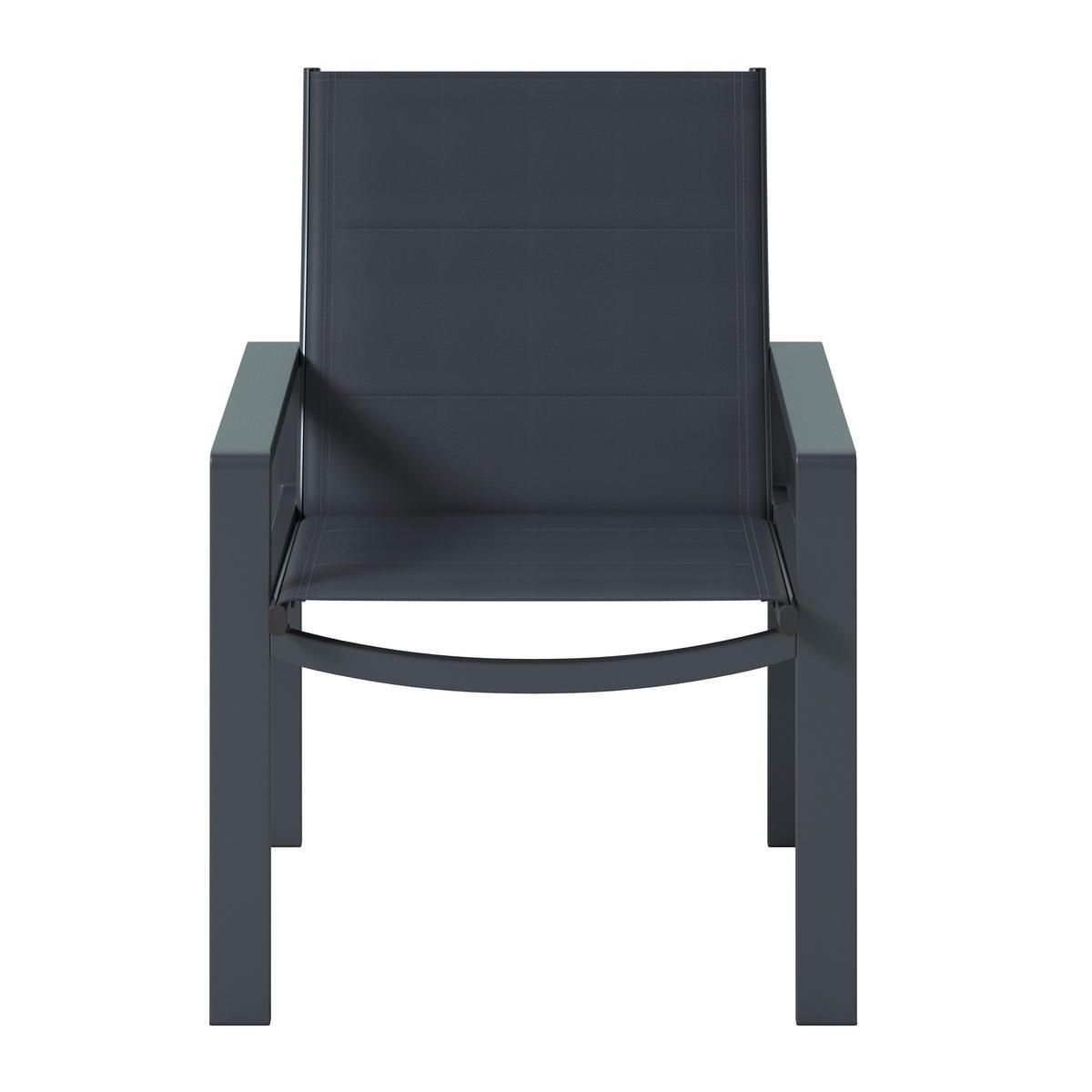 LOUNGEGARNITUR 4-teilig   Aluminium  - Dunkelgrau, MODERN, Textil/Metall - Luca Bessoni