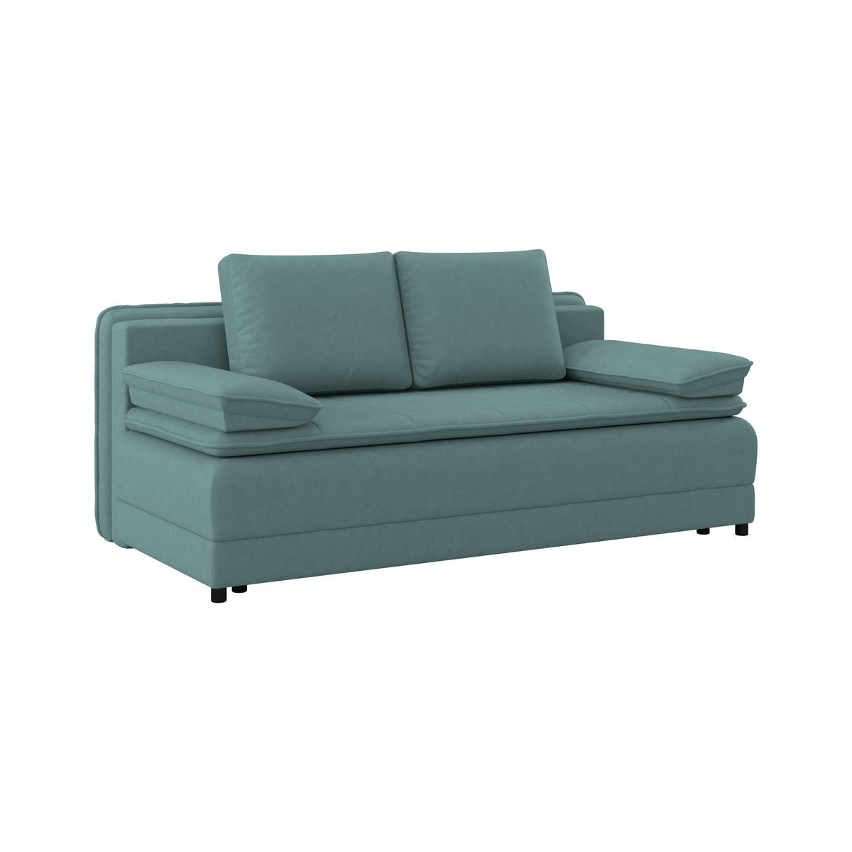 SCHLAFSOFA in Webstoff Hellblau  - Schwarz/Hellblau, Modern, Kunststoff/Textil (202/73-92/105cm) - MID.YOU