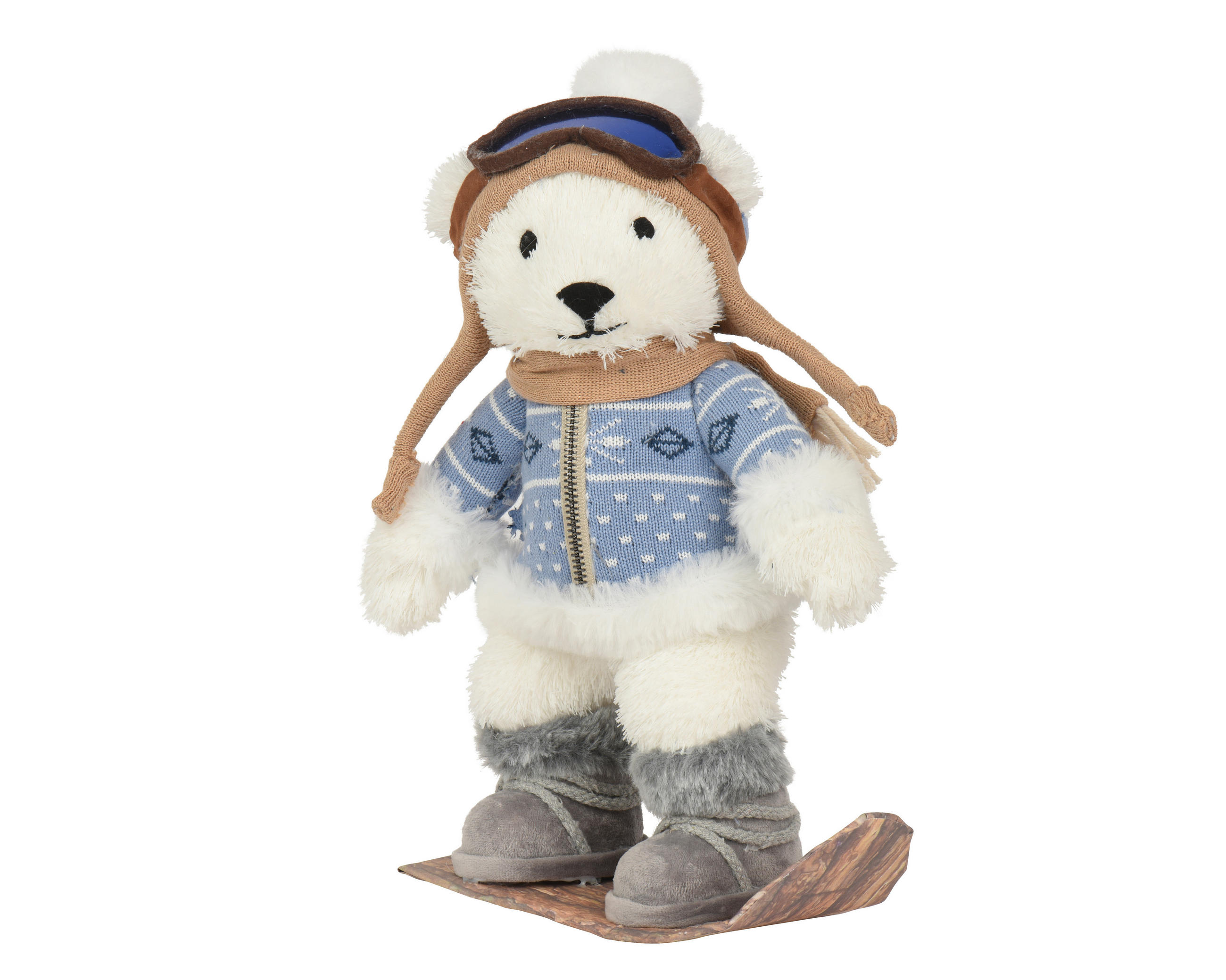 VÁNOČNÍ FIGURKA - bílá/modrá, Basics, plast (24/14/33cm)