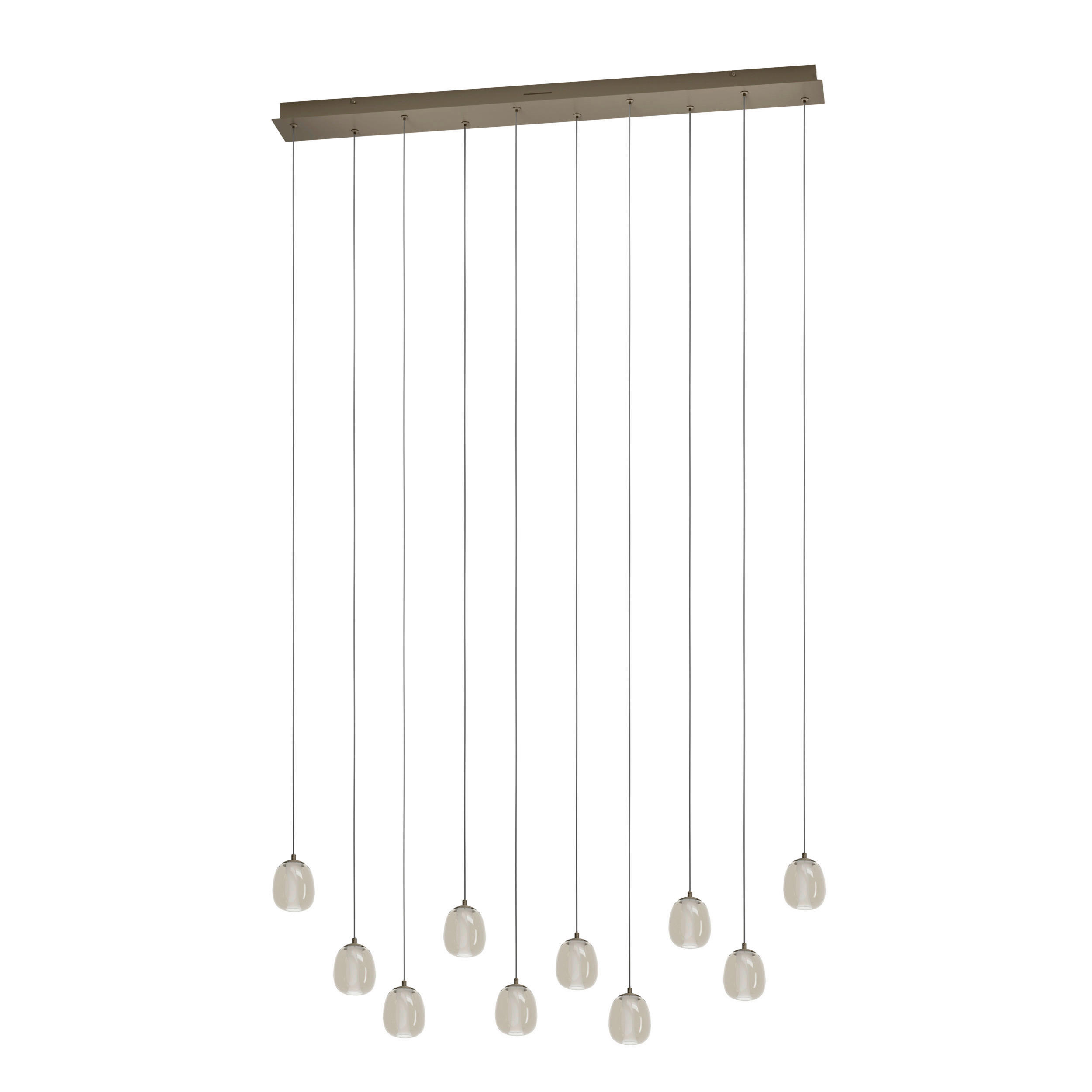 LED-HÄNGELEUCHTE Ferro 116/12/200 cm  - Braun/Bronzefarben, Design, Glas/Metall (116/12/200cm)