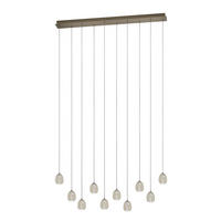 LED-HÄNGELEUCHTE Ferro 116/12/200 cm  - Braun/Bronzefarben, Design, Glas/Metall (116/12/200cm)
