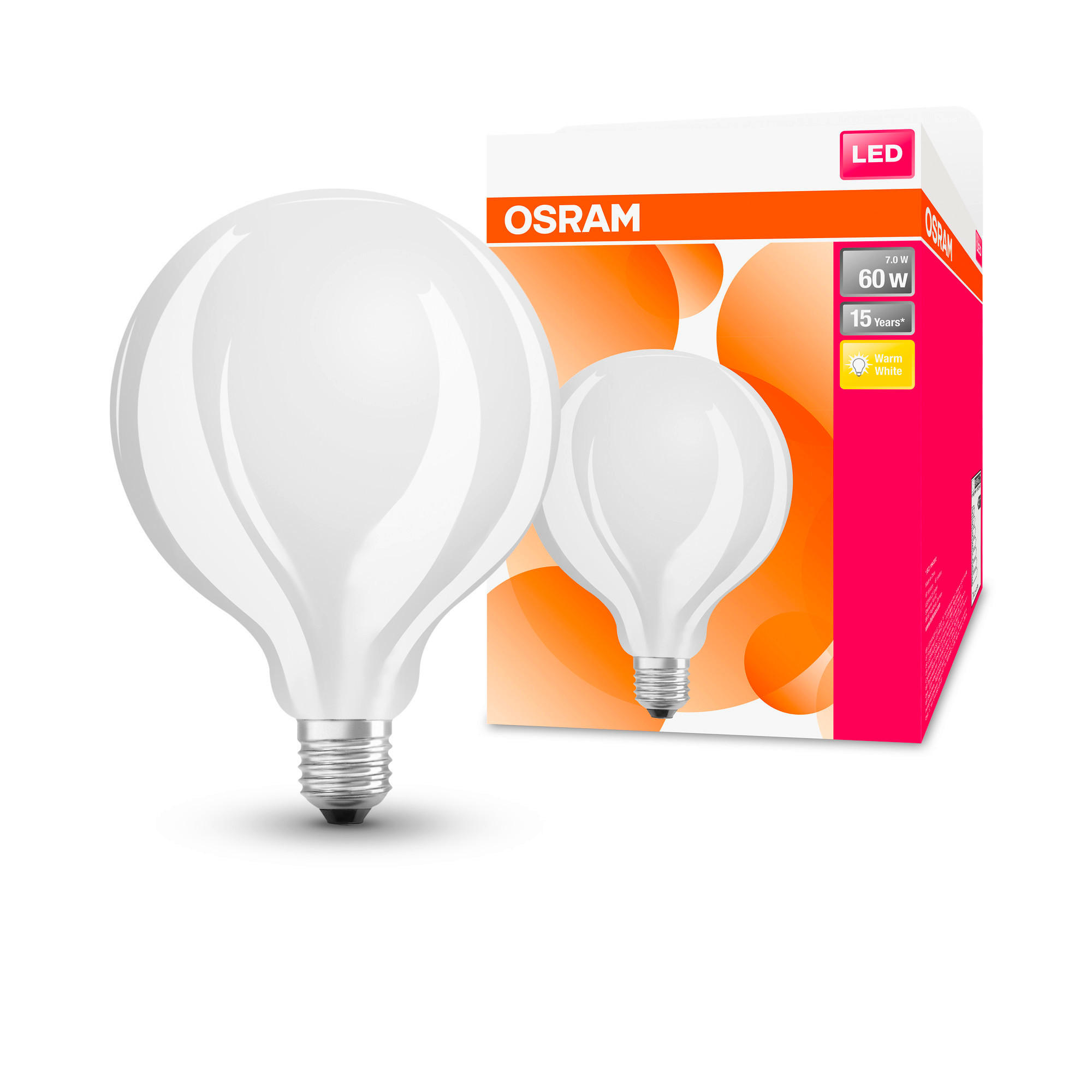LED-LEUCHTMITTEL   E27 6,5 W 806 lm  - Weiß, Basics, Glas (12,4/16,8cm) - Osram