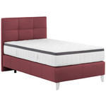 BOXSPRINGBETT 120/200 cm  in Bordeaux  - Chromfarben/Bordeaux, KONVENTIONELL, Leder/Textil (120/200cm) - Novel