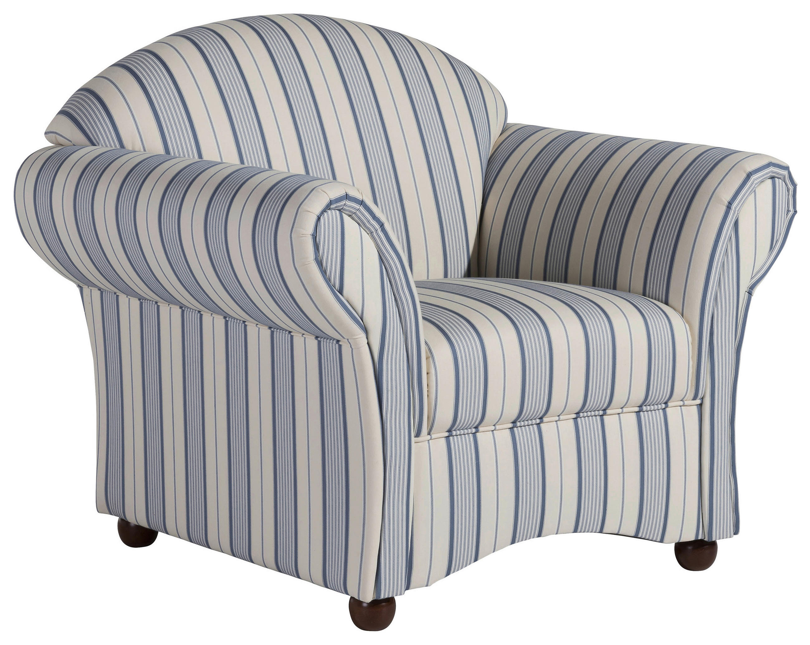 SESSEL in Flachgewebe Blau, Beige  - Blau/Beige, Design, Holz/Textil (96/85/81cm) - Max Winzer