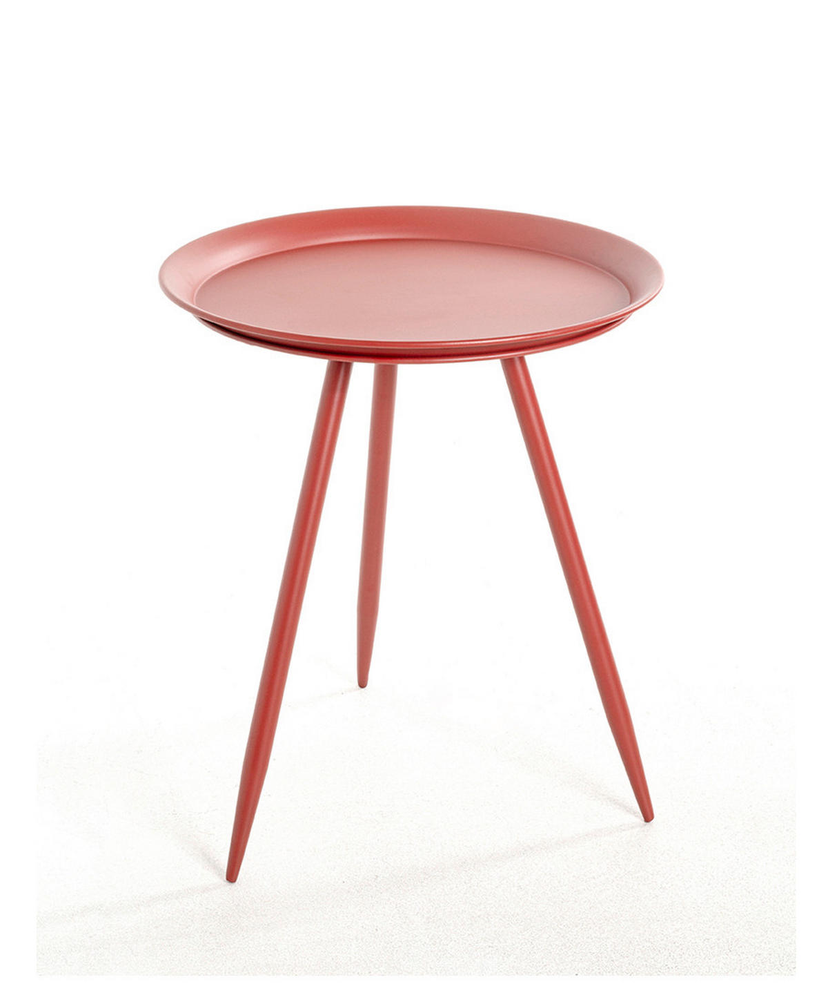 BEISTELLTISCH 47/47/38 cm Rot rund  - Rot, Trend, Metall (47/47/38cm)