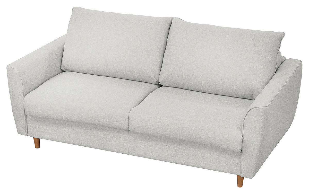 SCHLAFSOFA in Textil Grau  - Buchefarben/Grau, Design, Holz/Textil (195/90/102cm) - Livetastic
