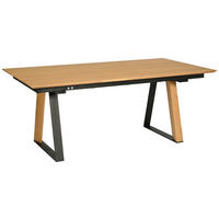 MATBORD svart, ekfärgad rektangulär  utdragbar  - svart/ekfärgad, Design, metall/trämaterial (190-250/100/76cm) - Dieter Knoll