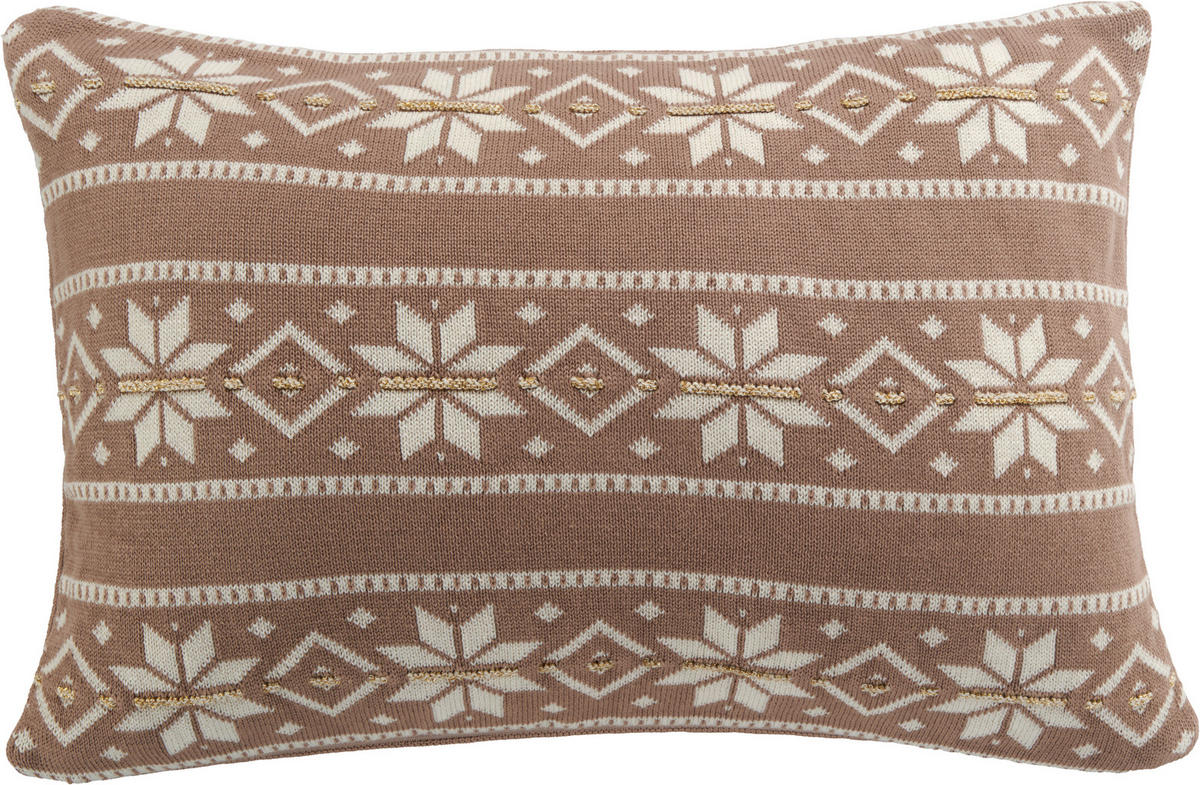 ZIERKISSEN  40/60 cm   - Rot/Naturfarben, Trend, Textil (40/60cm) - X-Mas