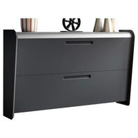 SCHUHSCHRANK Anthrazit, Alufarben  - Anthrazit/Alufarben, Design, Holzwerkstoff/Metall (145/90/36cm) - Dieter Knoll