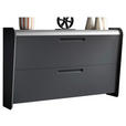 SCHUHSCHRANK Anthrazit, Alufarben  - Anthrazit/Alufarben, Design, Holzwerkstoff/Metall (145/90/36cm) - Dieter Knoll