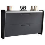 SCHUHSCHRANK Anthrazit, Alufarben  - Anthrazit/Alufarben, Design, Holzwerkstoff/Metall (145/90/36cm) - Dieter Knoll
