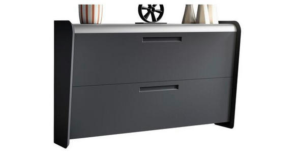 SCHUHSCHRANK Anthrazit, Alufarben - Anthrazit/Alufarben, Design, Holzwerkstoff/Metall (145/90/36cm) - Dieter Knoll