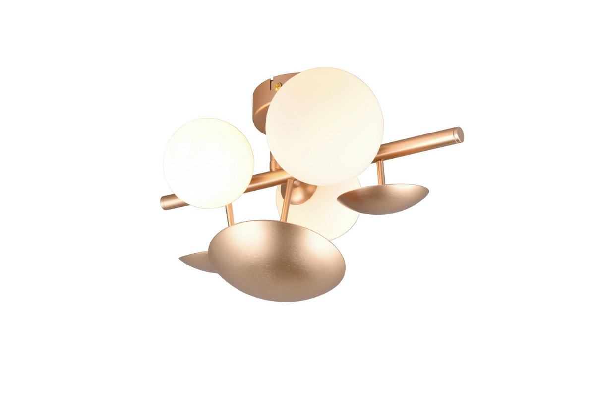 APLICĂ DE PERETE - alb/auriu, Basics, sticlă/metal (30/22/19cm)