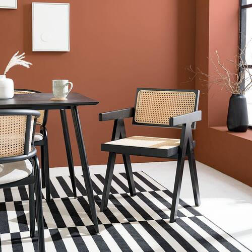 STOL MED ARMSTÖD  - svart/naturfärgad, Lifestyle, trä (51/78/53cm) - home24